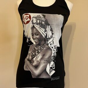 Fiorucci Black and White Graphic Tank Top